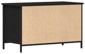 Armário para TV vidaXL Preto Carvalho 80x40x50 cm Madeira de Engenhari