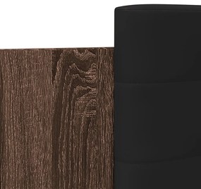 Estrutura cama cabeceira/luzes LED 90x200 cm carvalho castanho