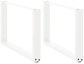 vidaXL Pés para mesa de centro em formato de U, 2 peças, branco, 60x (42-43) cm, aço