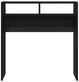 Mesa Console de Carvalho Preto - 78x30x80 cm - Feita de Madeira Engenh