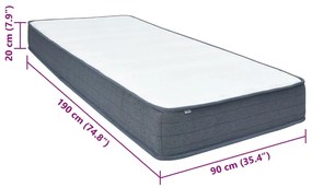 Colchão para cama box spring 190x90x20 cm tecido