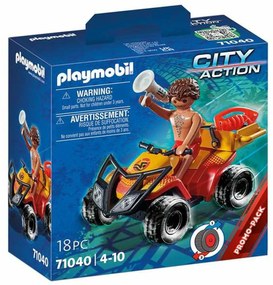 Playset Playmobil City Action Rescue Quad 18 Peças