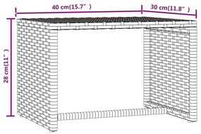 Espreguiçadeira com mesa vime PE cinzento