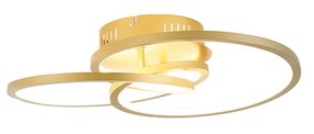Luminária de teto dourada 45 cm incl. LED 3 níveis regulável - Rowin Design