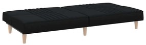 Sofá-cama tecido preto