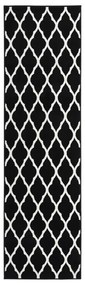 vidaXL Passadeira 60x200 cm polipropileno preto e branco
