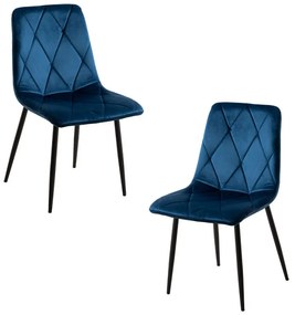 Pack 2 Cadeiras Lyke Veludo - Azul