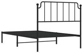 Estrutura de cama com cabeceira 107x203 cm metal preto
