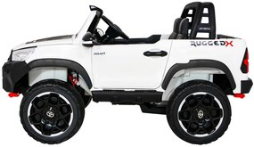 Carro elétrico para Crianças Toyota Hilux 12V, 4x4 Rodas Espuma EVA, Assento couro ecológico Branca