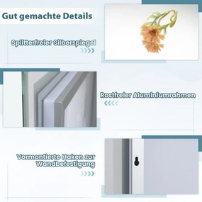 Armário de banheiro de parede com 2 portas de acrílico, armário de remédios - branco