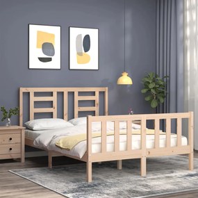 Cama sem colchão 140x200 cm madeira de pinho maciça