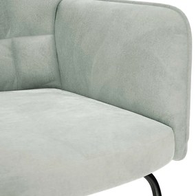 Cadeira de baloiço veludo cinzento-claro