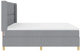 Cama Box com Colchão Cinza Claro 200 x 200 cm