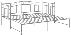 Estrutura sofá-cama de puxar 90x200 cm metal cinzento