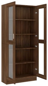 Vitrine 82,5x30,5x185,5 cm derivados madeira carvalho castanho