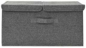 Caixa de arrumação 50x30x25 cm tecido antracite