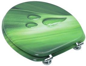 Assento sanita c/ tampa MDF design gotas de água verde