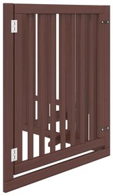 Portão p/ cães c/ porta dobrável 4 painéis 320cm álamo castanho