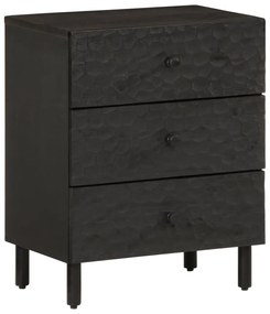 Mesa de cabeceira 50x33x60 cm madeira de mangueira maciça preto