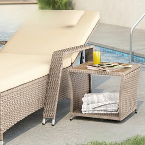 Mesa de apoio Jardim Polyrattan 45x45x40cm creme