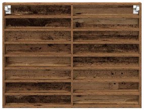 Armário Vitrine Madeira Velha 100x8,5x75 cm Madeira Engenheirada