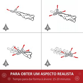 HOMCOM Árvore de Natal Artificial Ø75x180cm com 630 Ramas e 37 Pinhas