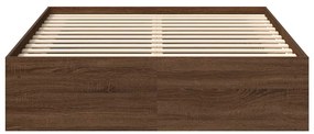Estrutura de cama de casal 135x190 cm carvalho castanho