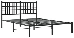 Estrutura de cama com cabeceira 140x190 cm metal preto