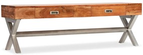 Móvel de TV com gavetas madeira de acácia maciça 140 cm