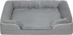PawHut Cama para Cães com Base Antiderrapante Capa Lavável 91,5x68,5x16,5 cm Cinza | Aosom Portugal