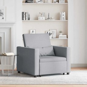 vidaXL Sofá Cama Conversível 3-em-1 Cinza Claro