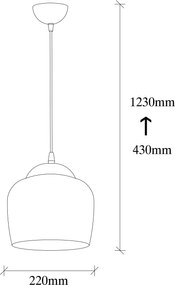 Candeeiro de Teto Dodo – Branco e Vermelho – 22 x 22 cm