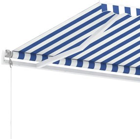 Toldo automático independente 600x350 cm azul e branco