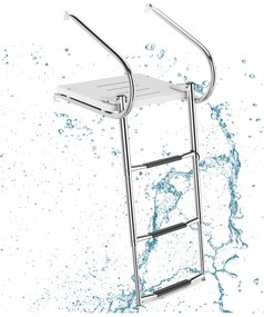 Escada dobrável de 4,6 m com dobradiça de travamento segura e apoios para os pés antiderrapantes, escada multiuso