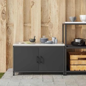 Armário de Armazenamento para Cozinha Preto 60 x 50 x 92 cm Aço