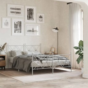 Cabeceira de cama 140 cm metal branco