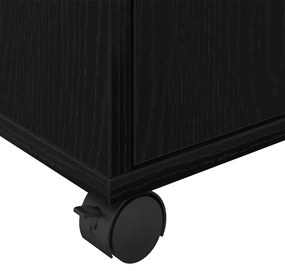 Armário em Rolling vidaXL Carvalho Preto 45x38x54 cm Madeira engenheir