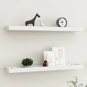 vidaXL Prateleiras de parede Loggia 2 pcs 80x15x4 cm MDF branco