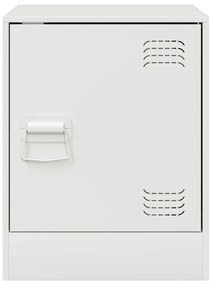 Mesas de cabeceira 2 pcs 34,5x39x44 cm aço branco