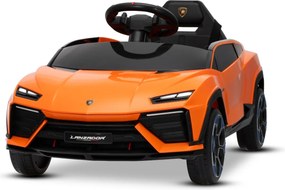 Carro elétrico para crianças Lamborghini Lanzador 12V com licença, bateria de lítio, luzes LED, controle remoto Laranja