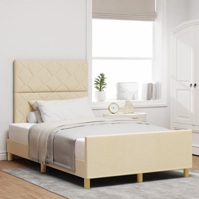 Cama vidaXL em Creme - 120x190 cm, Tecido