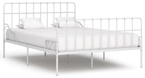 284603 vidaXL Estrutura de cama com estrado de ripas 120x200 cm metal branco