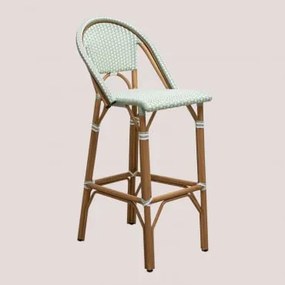 Banqueta De Jardim Alta Com Encosto (76 Cm) Alisa Bistro Celadon Mousse - Sklum