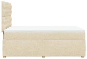 Cama boxspring com colchão 120x190 cm tecido cor creme