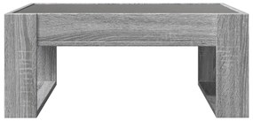 Mesa de centro luzes LED Infinity 70x53x30 cm cinzento sonoma