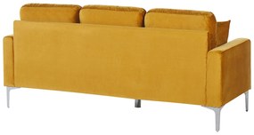 Sofá de 3 lugares em veludo amarelo mostrada GAVLE Beliani