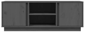 Móvel de TV 110x35x40,5 cm madeira de pinho maciça cinzento