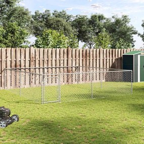 vidaXL Canil de exterior em aço galvanizado 4x4x1 m