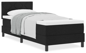 Cama Box Spring com Colchão Preta 80x200 cm Tecido