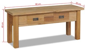 Banco de corredor em teca maciça 90x30x40 cm
